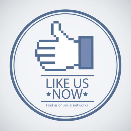 Illustration icon social networks, like us Icons, vector illustration
