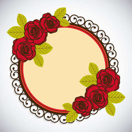 Illustration flowers icons, roses and valentines day, vector illustrationのイラスト素材