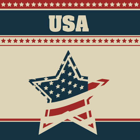 Background Illustration Patriot USA in vintage style, vector illustrationのイラスト素材