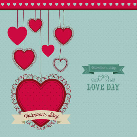 Poster illustration of Valentine's Day, the day of love and friendship, vector illustrationのイラスト素材
