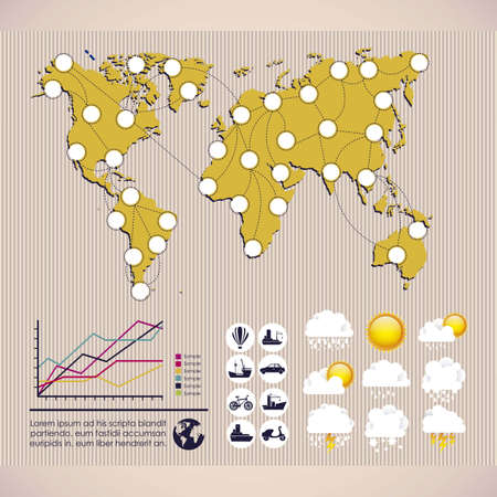 illustration of tourism infographics, with colors graphs and tourism icons, vector illustrationのイラスト素材