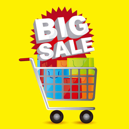 Illustration of  Big Sale label, in bright colors, vector illustrationのイラスト素材
