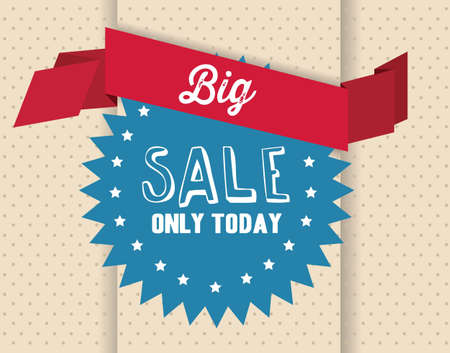 Illustration of  Big Sale label, in bright colors, vector illustrationのイラスト素材