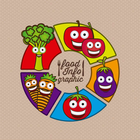 Illustration of food infographics, with food icons, vector illustrationのイラスト素材