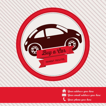 Illustration of buy a car label, car sale,  vector illustrationのイラスト素材
