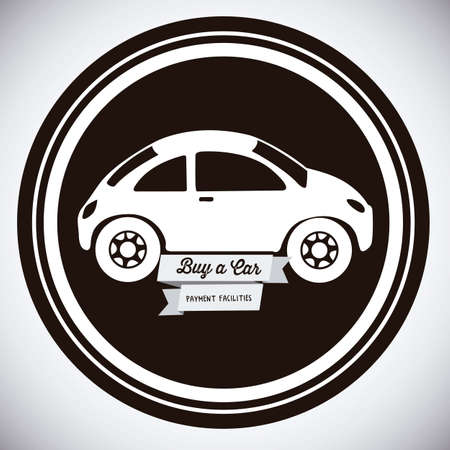 Illustration of buy a car label, car sale,  vector illustrationのイラスト素材