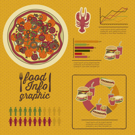Illustration of food infographics, with food iconsのイラスト素材