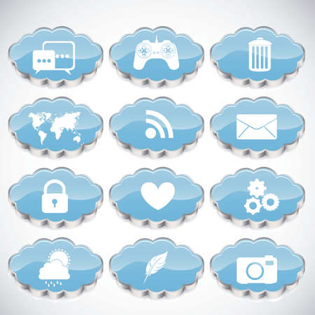 Illustration of icons of tablet apps, apps marketのイラスト素材