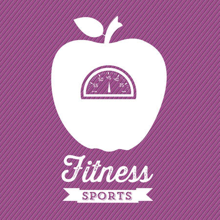 Illustration of Fitness Icons, sports and exercise, caring figure and health, vector illustrationのイラスト素材