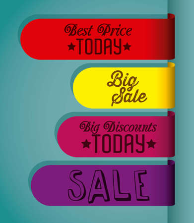 Illustration of Big Sale Icons and Labels, vector illustrationのイラスト素材