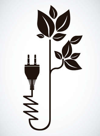 Illustration of energy icons, electricity and electric current, vector illustrationのイラスト素材