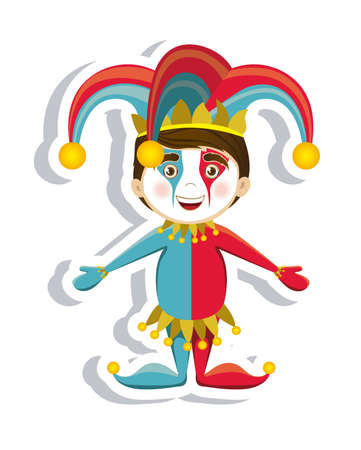 Illustration of a joker, April Fool's Day, jester illustration,  vector illustrationのイラスト素材