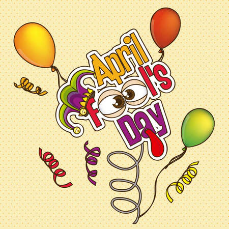 Illustration of April Fools Day. Jester icons. vector illustrationのイラスト素材