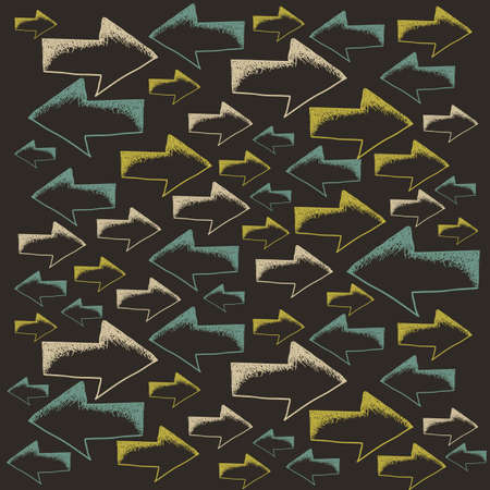 Illustration of arrow icons, in differents shapes and colors, vector illustrationのイラスト素材