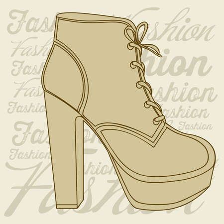 Illustration of fashion icons, fashion shoes, vector illustrationのイラスト素材