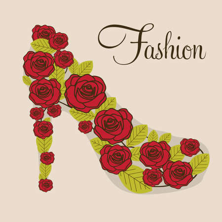 Illustration of fashion icons, fashion shoes, vector illustrationのイラスト素材
