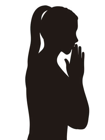 Illustration religious person prayer to God, vector illustrationのイラスト素材