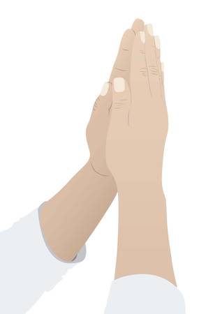 Illustration religious person prayer to God, vector illustrationのイラスト素材