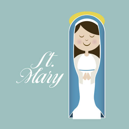 Religious Illustration from the Virgin Mary, mother of Jesus Christ, vector illustrationのイラスト素材