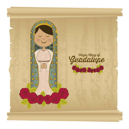 Religious Illustration from the Virgin Mary, mother of Jesus Christ, vector illustrationのイラスト素材