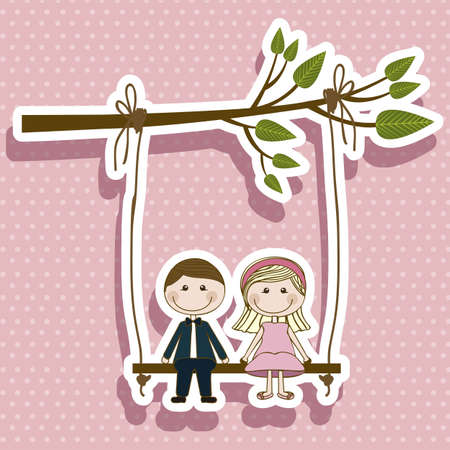 Illustration of couple in love, dating, vector illustrationのイラスト素材