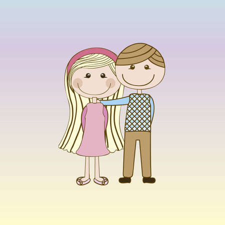 Illustration of couple in love, dating, vector illustrationのイラスト素材
