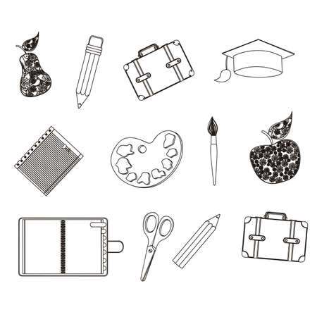 Illustration of back to school, school supplies, vector illustrationのイラスト素材
