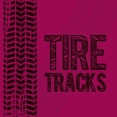 illustration of tire marks on white background のイラスト素材