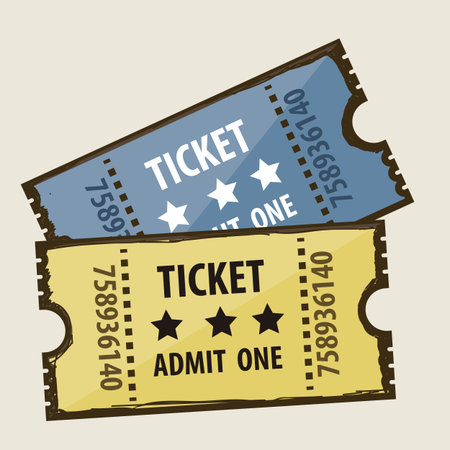 Illustration of icon of cinema, cinema tickets, vector illustration
