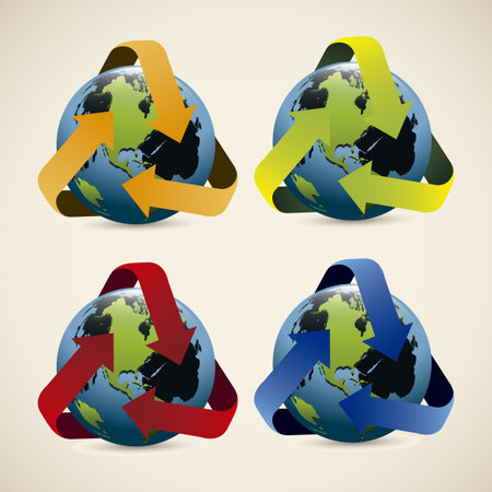 Illustration of planet earth, earth day, vector illustrationのイラスト素材