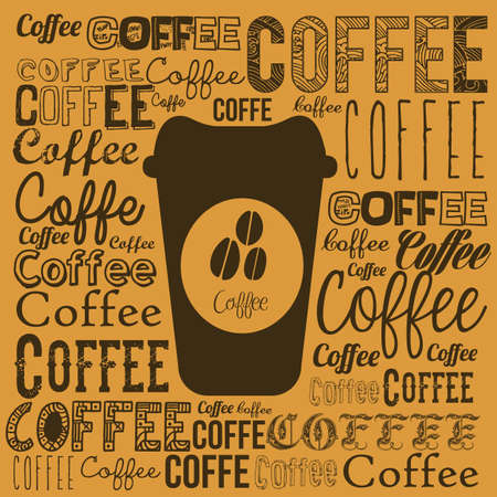 illustration of coffee icons, coffee illustration, vector illustrationのイラスト素材