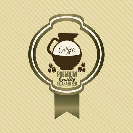 illustration of coffee icons and labels, coffee illustration, vector illustrationのイラスト素材