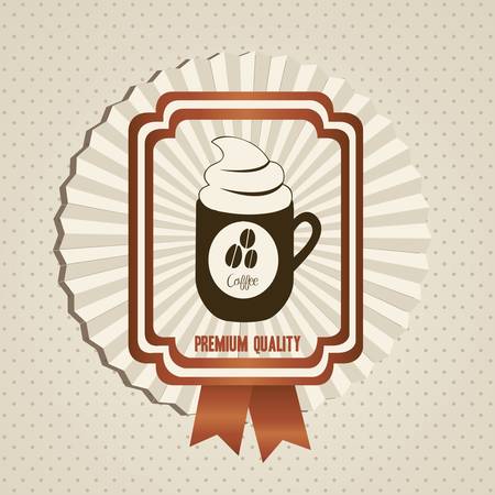 illustration of coffee icons and labels, coffee illustration, vector illustrationのイラスト素材