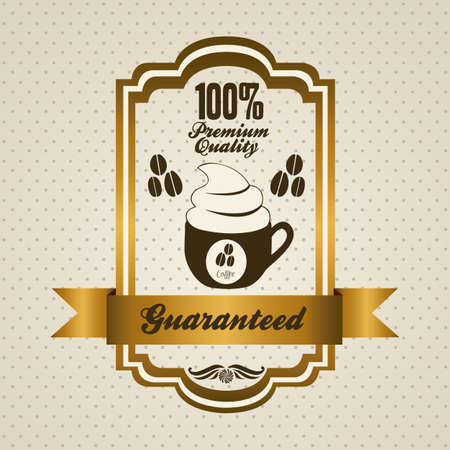 illustration of coffee icons and labels, coffee illustration, vector illustrationのイラスト素材