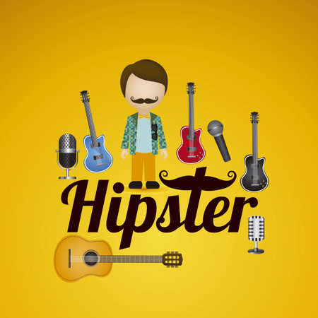 Illustration of style hipster, hipster culture and community, vector illustrationのイラスト素材