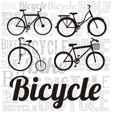 Illustration of Bicycle, Riding on the bicycle, vector illustrationのイラスト素材