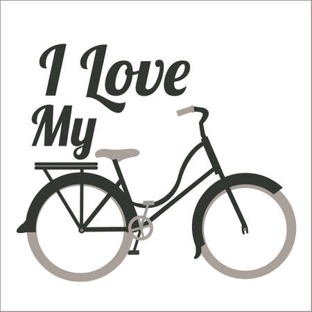 Illustration of Bicycle, Riding on the bicycle, vector illustrationのイラスト素材