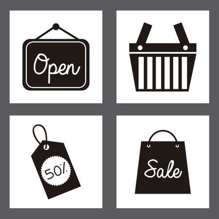 Illustration of discount icons and special offers, seasonal discounts, vector illustrationのイラスト素材