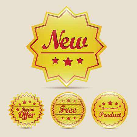 Illustration of discount labels and special offers, seasonal discounts, vector illustrationのイラスト素材