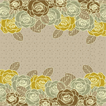 Illustration of pattern of roses in vintage or retro style, vector illustrationのイラスト素材