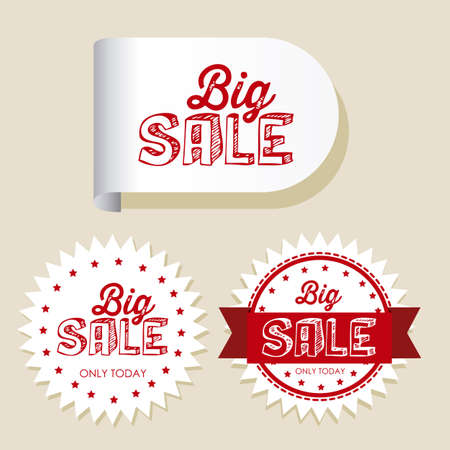 Illustration of discount labels and special offers, seasonal discounts, vector illustrationのイラスト素材