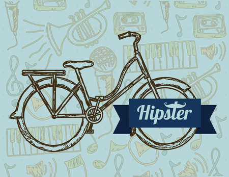 Illustration of style hipster, hipster culture and community, vector illustrationのイラスト素材