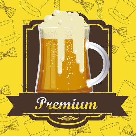 Illustration of beer free label, beer poster, vector illustrationのイラスト素材