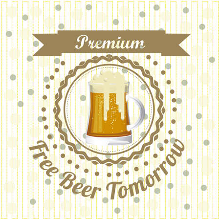 Illustration of beer free label, beer poster, vector illustrationのイラスト素材