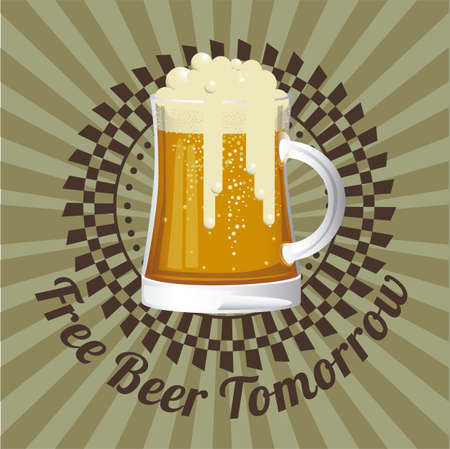Illustration of beer free label, beer poster, vector illustrationのイラスト素材