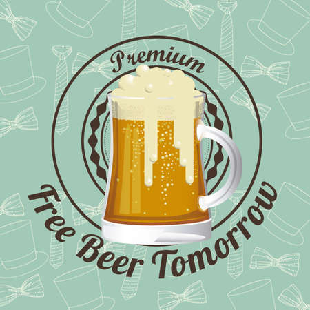 Illustration of beer free label, beer poster, vector illustrationのイラスト素材