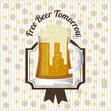 Illustration of beer free label, beer poster, vector illustrationのイラスト素材