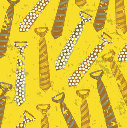 Illustration of pattern ties, men's ties colorful retro, vector illustrationのイラスト素材