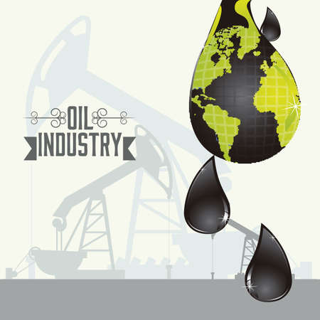 Illustration of the oil industry and its ecological impact, illustrationのイラスト素材