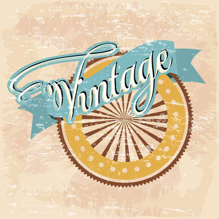 Vintage label over grunge background illustrationのイラスト素材